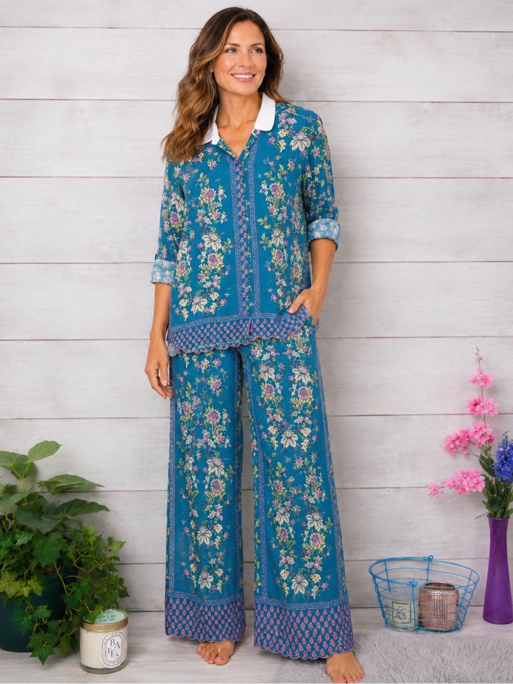 Aratta Floral Blue and Pink Set